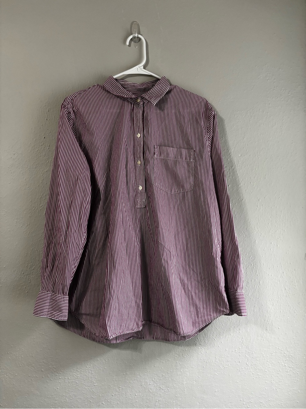 GAP Red and White Striped Button-Down skipper Shirt